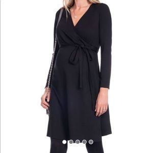 Seraphine Maternity Black Wrap Dress